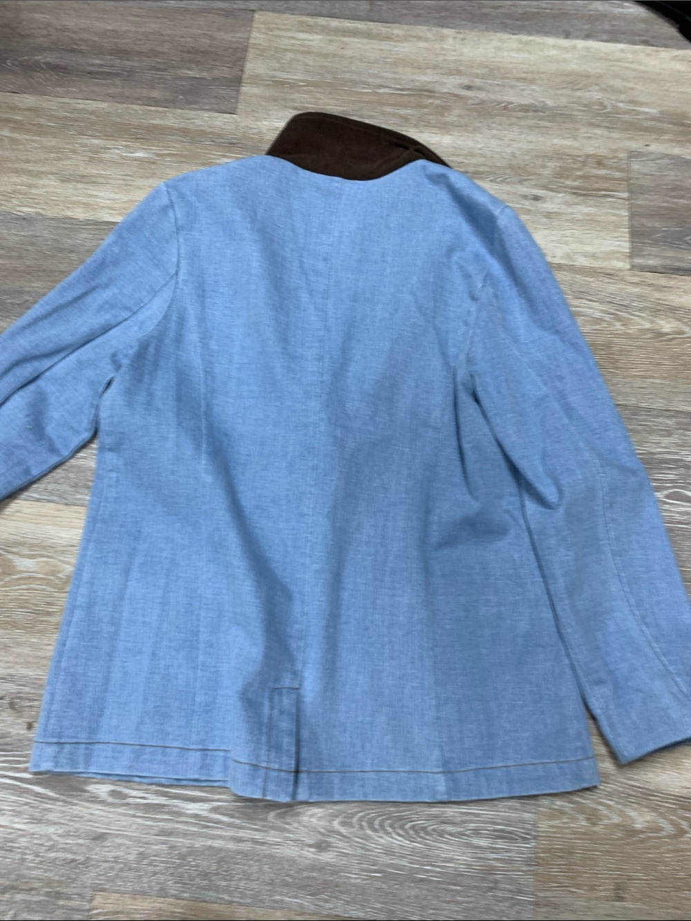 SSS Light Blue Blazer with Brown Shawl Collar - Picture 5 of 5